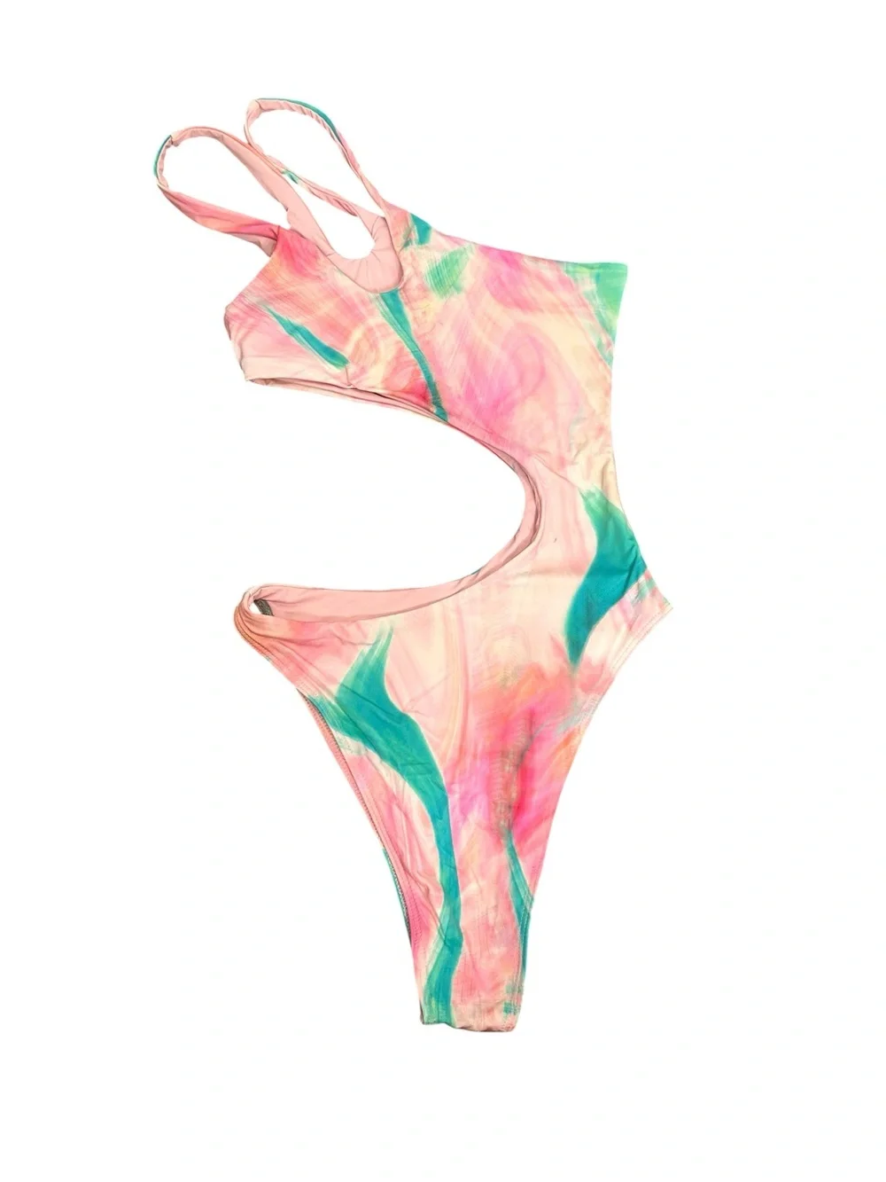 Frankies Bikinis Mackie one piece Serotonin Tie dye asymmetrical swimsuit small